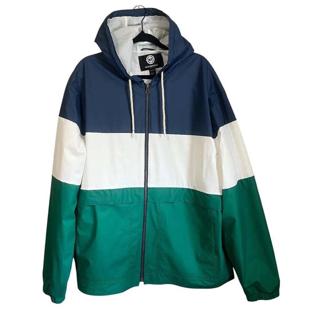 Weatherproof Vintage Color Block Water Resistant Zip Up Rain Jacket Size XXL - Picture 2 of 9